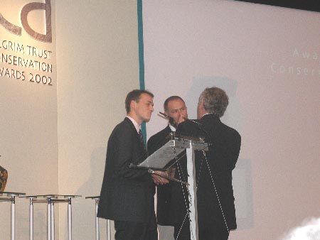 Ian Clark and Bob Mealings receiving the Award for Conservation