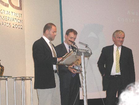 Ian Clark and Bob Mealings receiving the Award for Conservation