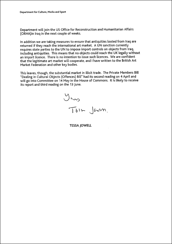Response from Tessa Jowell - page 2